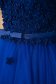 Kék ruha alkalmi harang rövid csipkés anyagból tüllből puha melltartóval, oldalt támasztékot nyújtó betéttel 5 - StarShinerS.hu