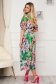 Virágmintás ruha midi harang alakú gumirozott derékrésszel rakott, pliszírozott muszlin 2 - StarShinerS.hu