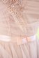 Alkalmi ruha púder rózsaszínű rövid harang alakú gumirozott derékrésszel tüllből virágos hímzés 5 - StarShinerS.hu
