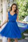 Kék ruha rövid harang tüllből 3d virágos díszítéssel 1 - StarShinerS.hu