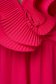 Fukszia ruha harang alakú gumirozott derékrésszel rövid georgette fodrokkal a dekoltázs vonalánál 5 - StarShinerS.hu