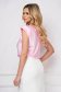 Irodai női blúz világos rózsaszínű bő szabású szaténból 2 - StarShinerS.hu