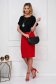 Fekete irodai bő szabású pliszírozott georgette női blúz nyaklánc kiegészítővel 4 - StarShinerS.hu