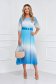 Kék midi muszlin rakott harang alakú ruha gumirozott derékrésszel 5 - StarShinerS.hu