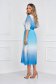 Kék midi muszlin rakott harang alakú ruha gumirozott derékrésszel 2 - StarShinerS.hu