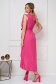 Harang alakú ruha pink midi aszimetrikus georgette fodros gumirozott derékrésszel 2 - StarShinerS.hu