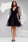 Fekete ruha rövid tüllből harang bő ujjú 1 - StarShinerS.hu