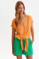 Casual narancssárga bő szabású női ing vékony anyagból v-dekoltázzsal 1 - StarShinerS.hu