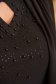 Elegáns ruha fekete midi egyenes muszlin gyöngy és strassz köves díszítéssel 4 - StarShinerS.hu