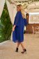 Elegáns ruha kék midi egyenes muszlin gyöngy és strassz köves díszítéssel 2 - StarShinerS.hu