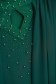 Elegáns ruha sötétzöld midi egyenes muszlin gyöngy és strassz köves díszítéssel 4 - StarShinerS.hu