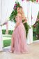 Púder rózsaszínű alkalmi hosszú harang lábon sliccelt ruha tüllből csillogó díszítésekkel 3 - StarShinerS.hu