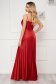 Piros alkalmi hosszú rakott harang ruha csillogó díszítésekkel 3 - StarShinerS.hu
