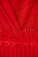 Elegáns ruha piros midi harang rakott, pliszírozott rugalmas csipkés anyagból 3 - StarShinerS.hu