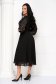 Elegáns ruha fekete midi harang muszlin gyöngy és strassz köves díszítéssel 3 - StarShinerS.hu