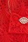 Piros midi ceruza ruha csipkés anyagból női táska kiegészítővel 4 - StarShinerS.hu