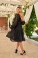 Fekete alkalmi midi harang ruha tüllből csillogó díszítésekel 4 - StarShinerS.hu