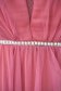 Alkalmi ruha púder rózsaszínű rövid harang tüllből gyöngy és tollas díszítéssel 5 - StarShinerS.hu