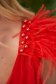 Alkalmi ruha piros rövid harang tüllből gyöngy és tollas díszítéssel 5 - StarShinerS.hu