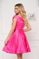 Ejtett vállú rövid pink alkalmi harang ruha szaténból 3 - StarShinerS.hu