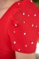 Elegáns ruha világos piros midi ceruza scuba, modern neoprénből származó anyagól, strassz köves díszítéssel 5 - StarShinerS.hu