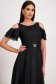Fekete muszlin midi harang ruha csillogó díszítésekkel - StarShinerS 6 - StarShinerS.hu