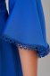 Alkalmi ruha kék harang StarShinerS rugalmas szövetből fodros ujjakkal 5 - StarShinerS.hu