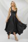 Fekete aszimetrikus harang ruha szaténból csillogó díszítésekkel 1 - StarShinerS.hu