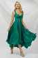 Zöld aszimetrikus harang ruha szaténból csillogó díszítésekkel 2 - StarShinerS.hu