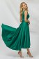 Zöld aszimetrikus harang ruha szaténból csillogó díszítésekkel 3 - StarShinerS.hu