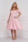 Világos rózsaszínű elegáns ruha enyhén rugalmas anyagból gyöngy díszítéssel 1 - StarShinerS.hu