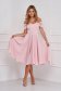Világos rózsaszínű elegáns ruha enyhén rugalmas anyagból gyöngy díszítéssel 4 - StarShinerS.hu