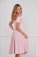 Világos rózsaszínű elegáns ruha enyhén rugalmas anyagból gyöngy díszítéssel 3 - StarShinerS.hu