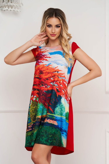 Nagy méretű ruhák, virágmintás, méret: M, StarShinerS virágmintás bő szabású krepp ruha - StarShinerS.hu