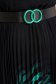 Fekete midi muszlin rakott ruha harang alakú gumirozott derékrésszel nyomtatott mintával 5 - StarShinerS.hu