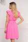 Pink rövid harang alakú georgette ruha gumirozott derékrésszel öv típusú kiegészítővel 2 - StarShinerS.hu
