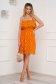 Narancssárga a-vonalú rövid csipkés pamutból készült ruha 3 - StarShinerS.hu