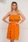 Narancssárga a-vonalú rövid csipkés pamutból készült ruha 4 - StarShinerS.hu
