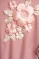 StarShinerS púder rózsaszínű midi harang ruha rugalmas anyagból fodros ujjakkal virágos hímzéssel 5 - StarShinerS.hu