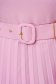 Világos rózsaszínű midi harang alakú rakott ruha granulált zsorzsette anyagból 5 - StarShinerS.hu