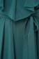 Zöld StarShinerS hétköznapi midi aszimetrikus ruha muszlinból v-dekoltázzsal fodrokkal a dekoltázs vonalánál 4 - StarShinerS.hu