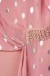 Púder rózsaszínű midi egyenes muszlin anyagátfedéses ruha rugalmas szövetből 5 - StarShinerS.hu
