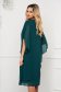 Zöld midi bő szabású muszlin ruha bross kiegészítővel 2 - StarShinerS.hu