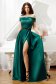 Hosszú taft zöld lábon sliccelt harang ruha 1 - StarShinerS.hu