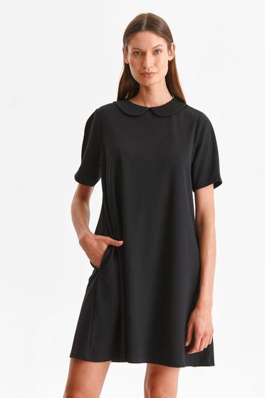 A vonalú ruhák, Fekete rövid a-vonalú ruha vékony anyagból - StarShinerS.hu