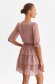 Púder rózsaszínű rövid harang alakú muszlin ruha gumirozott derékrésszel 2 - StarShinerS.hu