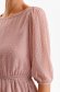 Púder rózsaszínű rövid harang alakú muszlin ruha gumirozott derékrésszel 5 - StarShinerS.hu