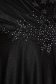 Ruha fekete muszlin csillogó díszítések hosszú harang 3d virágos díszítéssel 5 - StarShinerS.hu