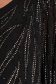 Fekete midi muszlin ruha harang alakú gumirozott derékrésszel strassz köves díszítéssel 4 - StarShinerS.hu