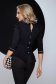 Fekete pamutból készült irodai női ing szűkített bross kiegészítővel 2 - StarShinerS.hu